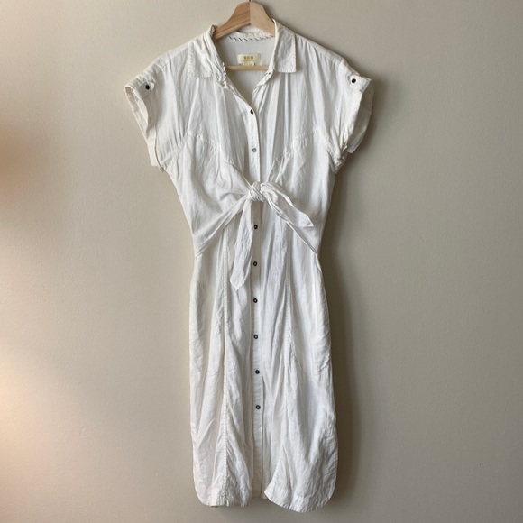 Anthropologie Maeve Linen Button Midi Dress - Picture 2 of 6